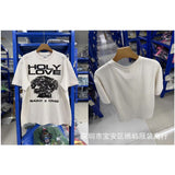 saint m t shirts  s.m cartoon print crew neck pullover short sleeve top - wholesale
