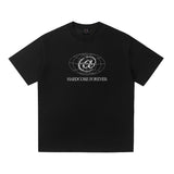 saint m t shirts  s.m earth alphabet graphic crew neck short sleeve t-shirt - wholesale