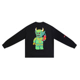 Saint m hoodie fall and winter s.m red chili band pattern round neck pulloverlong sleeves