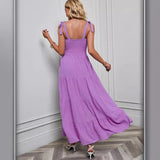 Women's dress - in-house photography, spring/summer export, european & american style, strappy bandeau jacquard dress, sexy & spicy