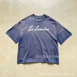 saint m t shirts  s.m french letter limited edition crew neck pullover short sleeve t-shirt - wholesale