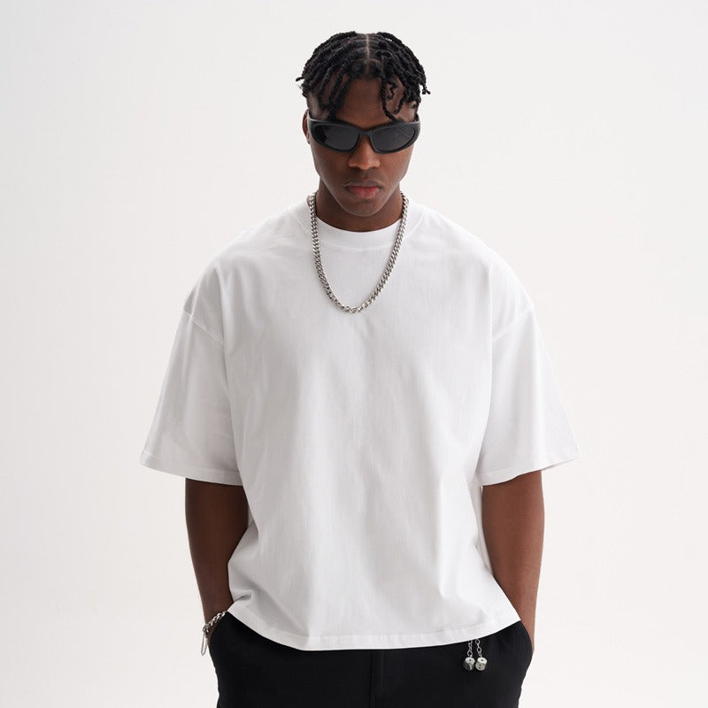 Etai men's premium boxy fit trendy brand pure cotton short-sleeve t-shirt - solid colors available