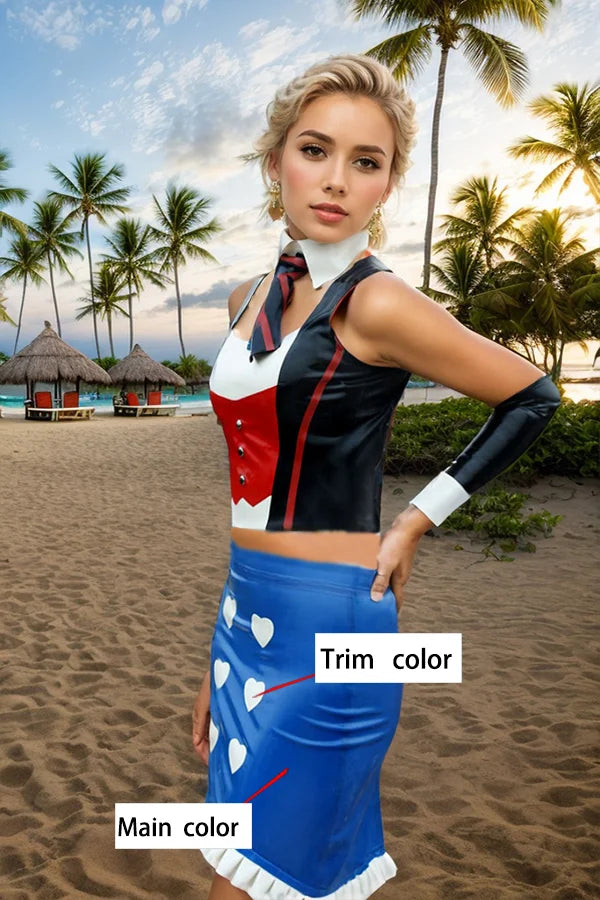 The Server Flirt Womens Latex Skirt with Hearts