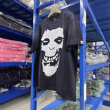 saint m t shirts  s.m skull letter graphic crew neck pullover short sleeve t-shirt - wholesale
