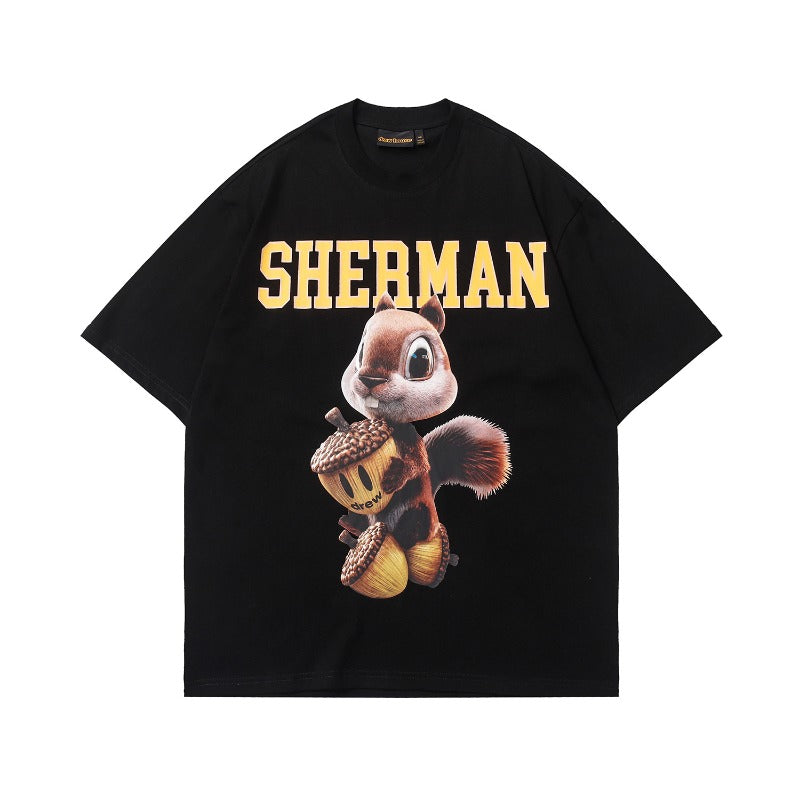 Drew house t-shirt - spring/summer d@ew cartoon squirrel series crew neck pullover short sleeve - wholesale single piece