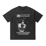 saint m t shirts  s.m character & letter graphic crew neck pullover short sleeve t-shirt - wholesale