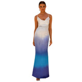 Women's dress - european & american sexy women's clothing - cross-border amazon sexy camisole satin gradient backless dress