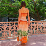 Women's dress: amazon foreign trade women's apparel independent website summer sexy bandeau backless fashion gradient color pleated maxi dress