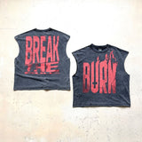 saint m t shirts  s.m letter print limited edition pullover casual tank top - wholesale