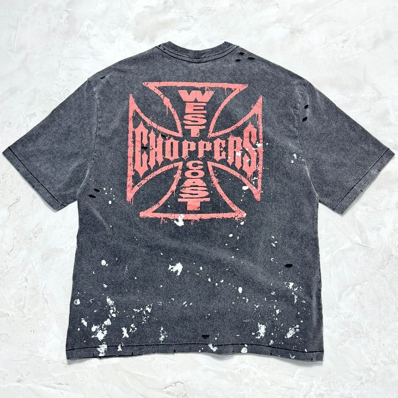 saint m t shirts  s.m collaboration series graphic print crew neck pullover short sleeve t-shirt - wholesale
