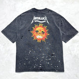 saint m t shirts  s.m. flaming skull limited edition graphic crewneck t-shirt - wholesale