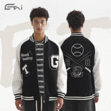 Etai men's clothing unisex oversized baseball jacket - casual couple's style with color block embroidery