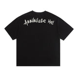 saint m t shirts  s.m distressed letter graphic crew neck pullover short sleeve top - wholesale