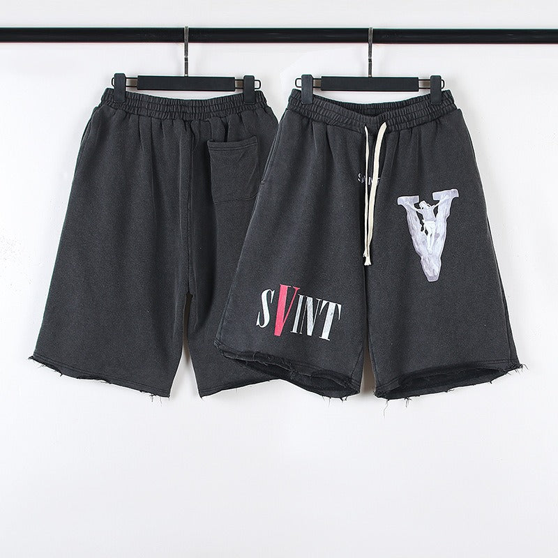 Saint m t pants spring/summer s.m collaboration letter print casual loose shorts - wholesale single piece