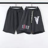 Saint m t pants spring/summer s.m collaboration letter print casual loose shorts - wholesale single piece