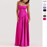 Women's dress: european and american cross-border sexy camisole dress, slim-fit backless maxi dress, women's summer evening gown
