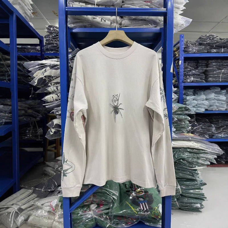 Saint m hoodie fall and winter s.m spider magic array pattern round neck pulloverlong sleeves