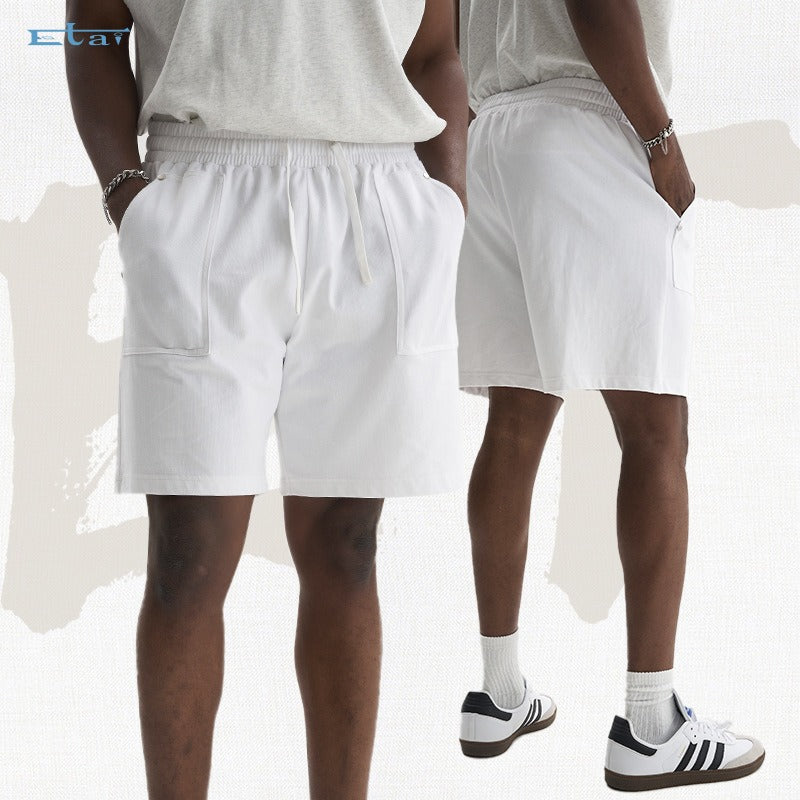 Custom men's cotton shorts - premium heavyweight, trendy brand, versatile summer casual shorts