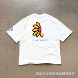 saint m t shirts  s.m daisy smiley face graphic crew neck short sleeve tee