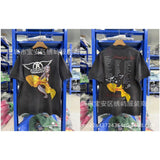 saint m t shirts  s.m cartoon print crew neck pullover short sleeve top - wholesale