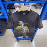 saint m t shirts  s.m metal dinosaur graphic crewneck pullover short sleeve t-shirt - wholesale