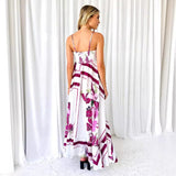 Women's dress - independent website, cross-border e-commerce, summer maxi dress, casual square neck, sleeveless, bohemian spaghetti strap, floral long dress for women