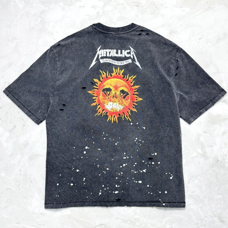 saint m t shirts  s.m. flaming skull limited edition graphic crewneck t-shirt - wholesale