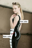 Women Latex Catsuits Sexy Pianist Sleeveless