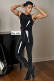 Man Latex Catsuits Round Neck Sleeveless