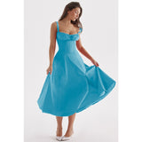 Women's dress: amazon bestseller - summer chic, elegant, high-end, spaghetti strap, soft & feminine style - french-inspired dress for women