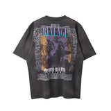 saint m t shirts  s.m character & letter graphic crew neck short sleeve tee