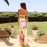 Women's spring dress - european and american style, sleeveless, off-the-shoulder, bandeau, sexy backless printed dress for export