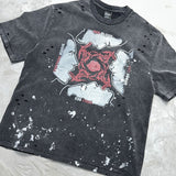 saint m t shirts  s.m collaboration series graphic print crew neck pullover short sleeve t-shirt - wholesale