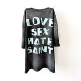 saint m t shirts  s.m. virgin mary letter graphic crew neck pullover short sleeve t-shirt - wholesale