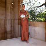 Women's dress - cross-border spring/summer fashion: european & american sexy spaghetti strap satin & satinette maxi dress