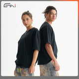 Etai men's clothing premium boxy fit heavyweight t-shirt - trendy men's apparel, solid color, small collar, 100% cotton short sleeve