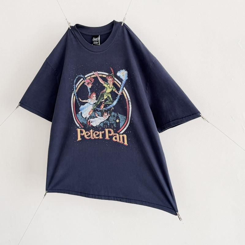 saint m t shirts  s.m peter pan pattern crew neck pullover short sleeve top - wholesale