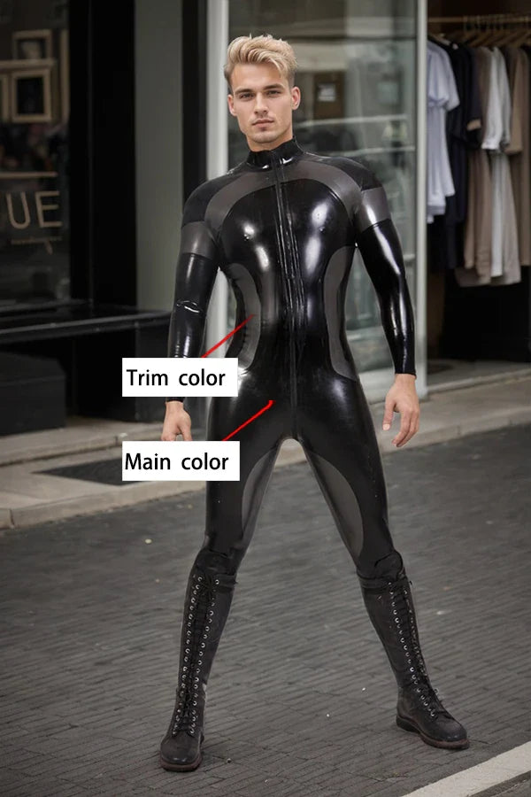 Man Latex Catsuits Nebulistic Front Zipper