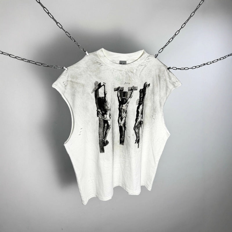 saint m t shirts  s.m character print limited edition pullover casual tank top - wholesale