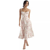 Women's dress: amazon bestseller - summer chic, elegant, high-end, spaghetti strap, soft & feminine style - french-inspired dress for women
