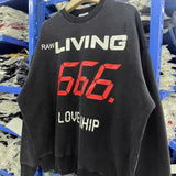 Saint m hoodie - autumn/winter s.m washed vintage classic print crewneck sweatshirt - wholesale