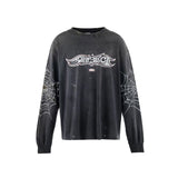 Saint m hoodie fall and winter s.m co-branded spider web pattern round neck pulloverlong sleeves