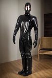 Men Latex Catsuits Heavy Hazmat Hood