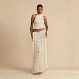 Women's dress: spring/summer european and american fashion sexy backless halter tie-up lace vest long dress set
