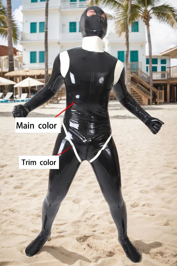 Man Latex Catsuits Cassini Back Zipper