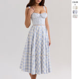 Women's dress - cross-border skirt - summer french style sexy waist-defining a-line high-end elegant dress for women