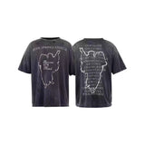 saint m t shirts  s.m vintage washed graphic crew neck pullover short sleeve top - wholesale
