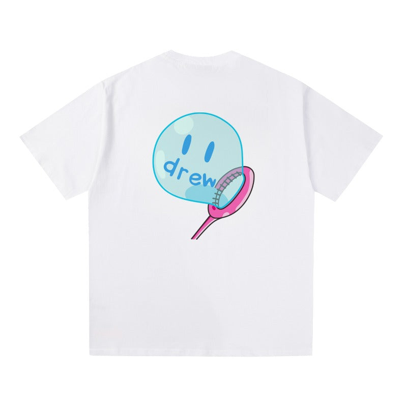 Drew house t shirt spring and summer d@ew bubble pattern round neck pullover short sleeves