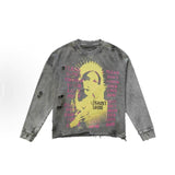 Saint m hoodie autumn and winter s.m heavy industry saint distressed washed round neck sweatshirt one piece wholesale