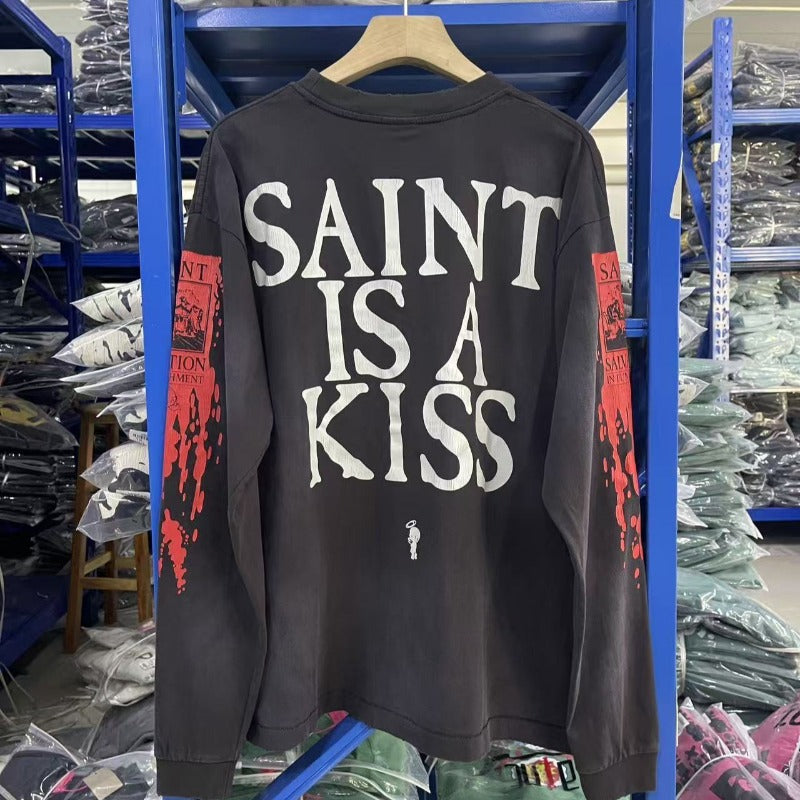 Saint m hoodie - autumn/winter s.m. skull throne graphic crewneck pullover long sleeve - wholesale